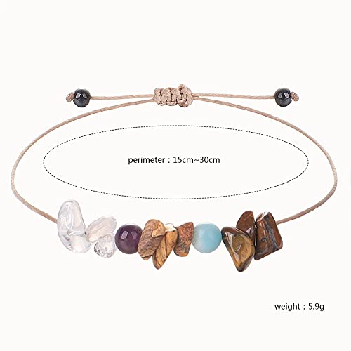 tenghong2021 Chakra Crystal Beaded Bracelet with Wish Card Adjustable Spiritual Anxiety Stone Beads Braide String Bracelet Yoga Meditation for Women Men Jewelry Birthday Gifts - style: Study Hard