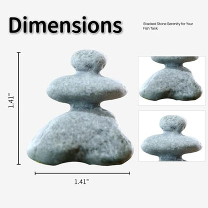 3-Stone Mini Stacked Zen Rock Stone Decor,Handmade Rocks Statues Japanese Garden Decor, Fish Tank Aquarium Decorations,Micro Landscape Decor (3-Stone) - size: 3-Stone