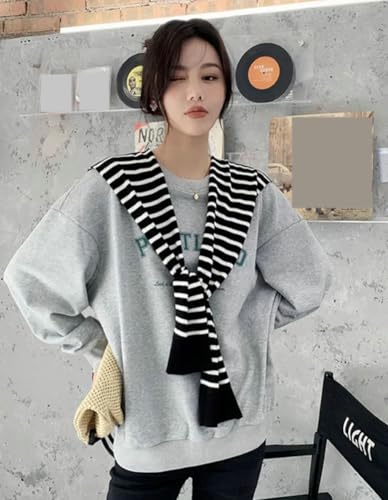 Womens Striped Pashmina Shawls and Wraps Knitted Sweater Casual Shawl Wraps Scarf Cardigan Cape Coverup Shoulder Top