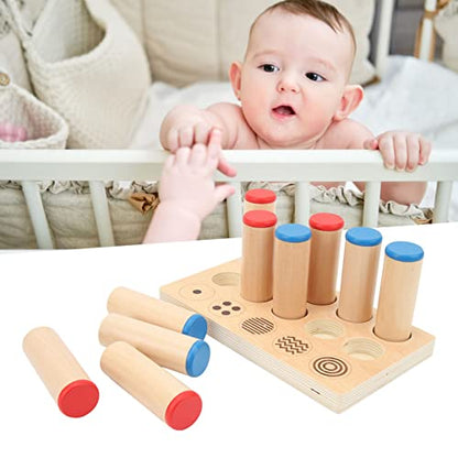 GLOGLOW Nan Kids Wooden Sound Cylinders Toy, Basswood Material, 5 Patterns for Sensory Development, Ideal for Children Ages 2 to 5 Infant Touch Sensory Training Toy