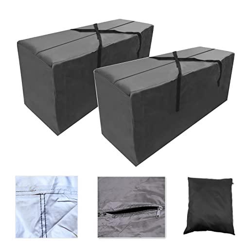 2 Pack Outdoor Cushion Storage Bag 48" L x 15.3" W x 21.6" H, Upgrade Zipper, Outdoor Patio Cushion Storage Bag Waterproof for Patio & Indoor Use