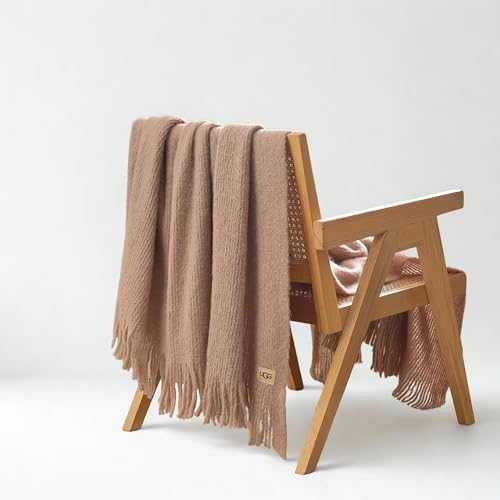 UGG Knit Throw Blanket – Soft Lightweight Throw Blanket for Couch, Bed Throws or Luxury Home Decor, Blankets & Throws for Home, Living Room and Bedroom, 50" x 70" (Margot) (Brown) - color: Brown