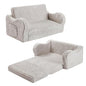 MOMCAYWEX Kids Sofa, 2-in-1 Flip-Out Foam Couch, Soft Play Lounge Chair for Toddlers and Children, Extra Wide, Grey - color: Grey, size: Large
