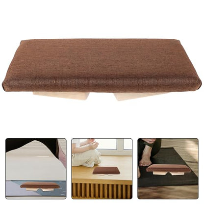 Hemoton Wooden Folding Meditation Stool Ergonomic Prayer Bench for Knee Support Compact Foldable Auxiliary Chair for Yoga and Mindfulness Practice
