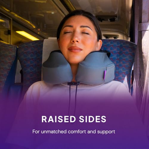 Cabeau Evolution S3 Travel Pillow – Straps to Airplane Seat – Ensures Your Head Won’t Fall Forward – Relax with Plush Memory Foam – Quick-Dry Fabric Keeps You Cool and Dry (Indigo)…