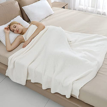 bearberry Super Soft Fluffy Throw Blanket Lightweight Cozy Warm Bed Blankets for Couch Bed Sofa All Season (Cream, 60”x80”) - color: Cream, size: Twin(60″x80″)