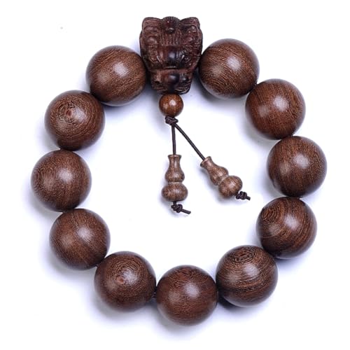 Zen Dear Unisex Natural Silkwood Tibetan Buddhism Meditation Prayer Bead Necklace Japa Mala Beads Bracelets - style: 20mm 12 Beads Long's Heads