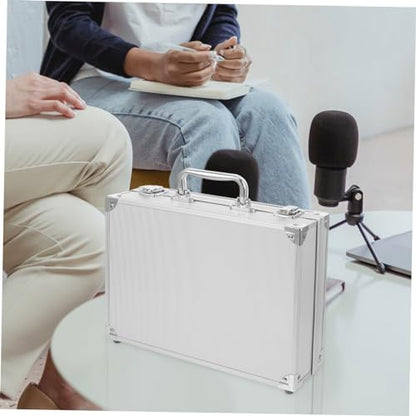 Portable Aluminum Alloy Tool Box with Sponge Lining Versatile Briefcase for Office Home Stylish Storage for Instruments Documents Lightweight Easy to Carry