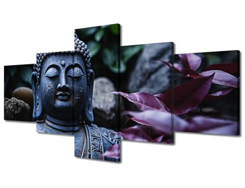 TUMOVO Zen Rocks Pile of Pebbles on The Beach Wall Art - 5 Piece Modern Artwork Zen Pictures Paintings on Canvas Decoration for Living Room Office Home Decor Ready to Hang, 50" Wx24 H - color: Artwork-07, size: 50"Wx24"H