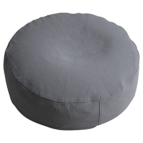 Round Meditation Cushion Breathable Cotton Linen Seat Cushion for Yoga Tatami Meditation Cushion Washable Meditation Pillow Indoor Use-White 30cm(12inch)