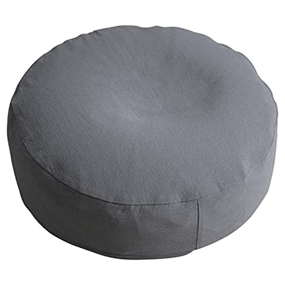 Round Meditation Cushion Breathable Cotton Linen Seat Cushion for Yoga Tatami Meditation Cushion Washable Meditation Pillow Indoor Use-White 30cm(12inch)