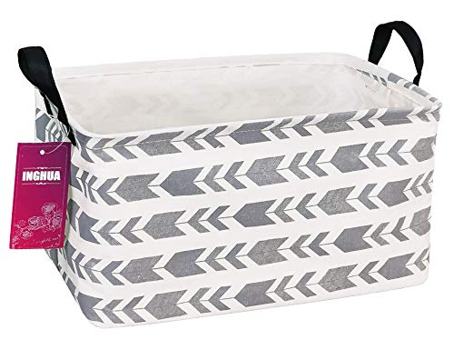 Rectangular Storage Basket Fabric Organizer Bin for Toys,Books,Clothes,Gifts,Pets-Perfect for Home,Office,Nursery,Dorm,Shelf(Rec Grey Arrow) - color: Rec Grey Arrow