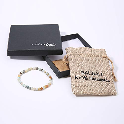 4MM Mini Gemstone Energy Bracelets Tiny Bracelet Natural Stone Statement Bracelet Charm Beaded Couples Bracelets - color: Pure Amazonite