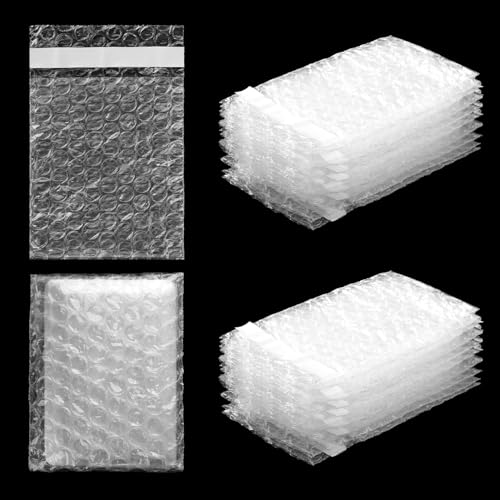 Frienda 300 Pcs Clear Self Sealing Bubble Cushion Bags Double Wall Bubble Pouch Bag Plastic Shockproof Protective Packing Bags for Small Business Moving Shipping Packaging Storage(3.15" X 4") - size: 3.15" X 4"