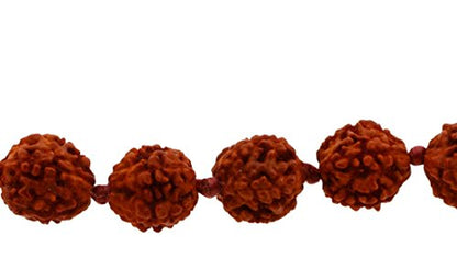 Mandala Crafts Rudraksha Mala 108 Beads - Rudraksha Beads - Nepal Knotted Rudraksha Seed Japa Mala Tibetan Prayer Beads for Rudraksha Necklace Men Women Meditation Yoga Red Tassel