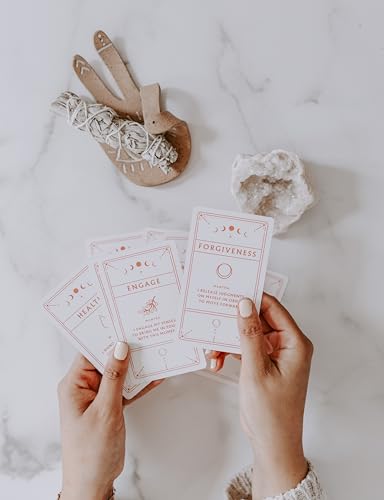 Affirmation Cards, 45 Daily Inspiring Mindfulness Cards for Women, Card Deck with Stand