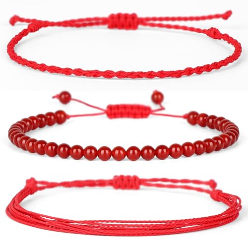 QOGIR Handmade Healing Bracelet,6mm Natural Gem Stone Bracelet rope bracelet - color: Carnelian( Vitality and Energy), size: 4mm