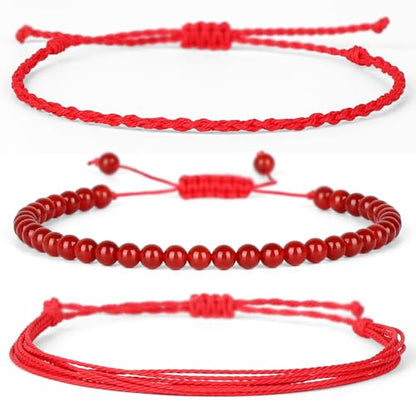 QOGIR Handmade Healing Bracelet,6mm Natural Gem Stone Bracelet rope bracelet - color: Carnelian( Vitality and Energy), size: 4mm