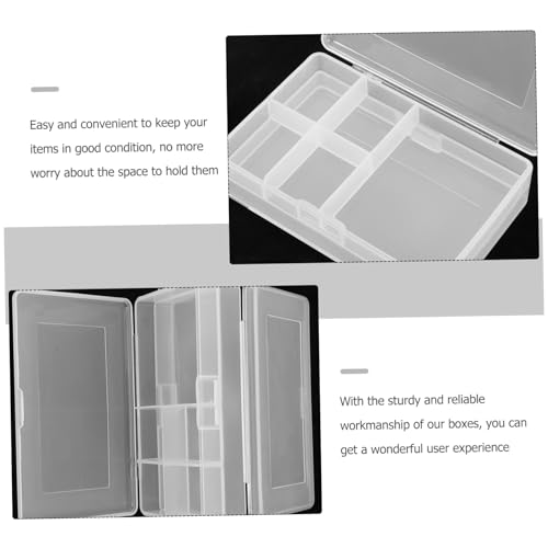 COLLBATH 4pcs Storage Box Transparent Plastic Parts Organizer with Compartments for Jewelry Tools and Small Items Lightweight and Portable Design
