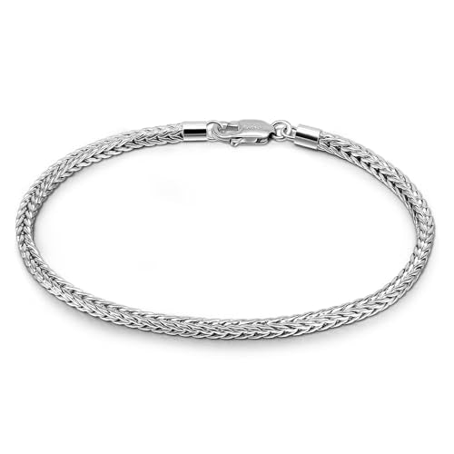 Dainty 925 Sterling Silver Chopin Chain Bracelet Women Bohemian Stackable Figaro/Box/Snake Bracelet 2MM 5 "5.9" 6.3 "6.7" 7 "7.5" 8" Jewelry Gift