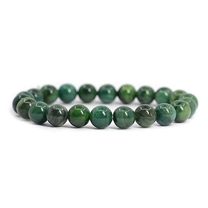 Justinstones 8mm Round Beads Stretch Bracelet 7 Inch Unisex - color: African Serpentine