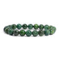 Justinstones 8mm Round Beads Stretch Bracelet 7 Inch Unisex - color: African Serpentine