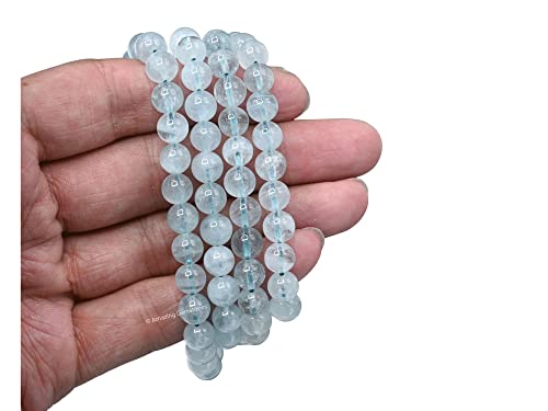 Amazing Gemstone Aquamarine Mala Beads - 108 Prayer Beads for Meditation and Mindfulness Practice, Handcrafted Mala Beads with Natural Gemstones for Spiritual Healing and Relaxation (Plain) - color: Aquamarine, style: Plain