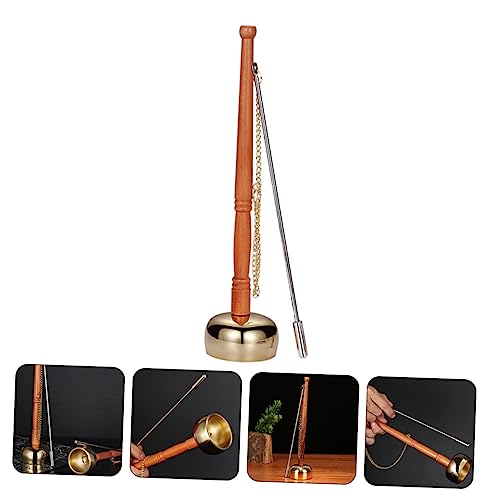 Portable Buddhist Yin Qing Copper Chime for Meditation and Relaxation Sound Percussion Instrument Handle for and Mindfulness Practices