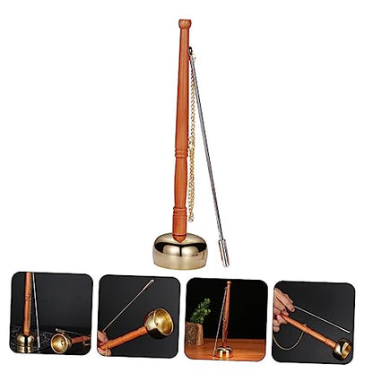 Portable Buddhist Yin Qing Copper Chime for Meditation and Relaxation Sound Percussion Instrument Handle for and Mindfulness Practices