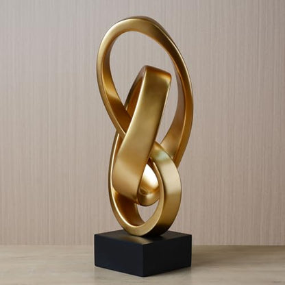 HAUCOZE Modern Abstract Sculpture Art Collectible Statue Home Decor Table Centerpiece Gift for Desktop Bookshelf Polyresin 17.0 Inch