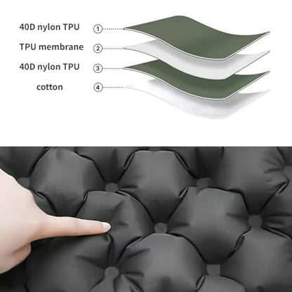 Inflatable Seat Cushion, Lightweight Camping Air Sitting Pad, Waterproof Portable Air Cushion for Climbing Hiking Office Airplane Car Stadium Seat (Black) - color: Black