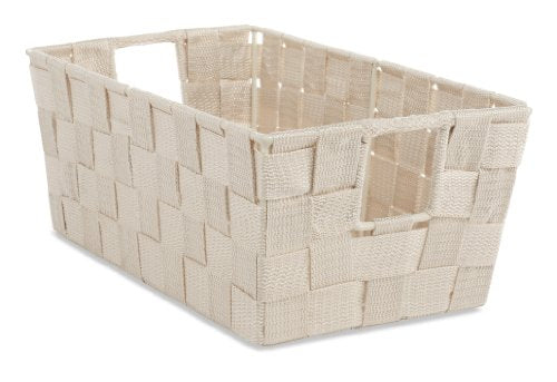 Whitmor Woven Strap Small Latte Shelf Tote, 1 Count (Pack of 1) - color: Latte, size: 11.42 × 6.5 × 4.53 inches