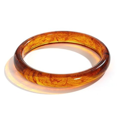 2PCS Resin Bracelet Set for Women Trendy Cream Acrylic Resin Bangle Bracelets Tortoise Shell Translucent Acetate Wristband Bangle Jewelry - color: cream bracelet