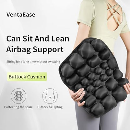 Ergonomic Office Chair Cushion with Lumbar Support Pillow for Tailbone Pain Relief and Pressure Relief, Portable Seat Cushion for Office Chairs and Car Seats