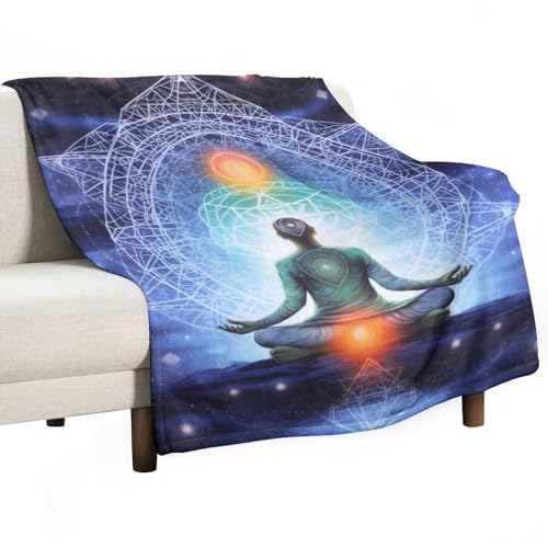 Yoga Meditation Zen Lotus Throw Blankets,Blanket Premium Super Soft Cozy Warm Bed Blanket Couch Decorative Throw Blankets for Living Room Bedroom Dorm