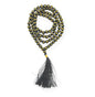 GEMSCITE Japa Mala 108 Prayer Beads Perfect for Meditation Spiritual Mala Necklace & Wrist Mala Bracelet - color: Black Agate (Om), size: Without Knots