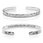 Carviell Bracelet - Gifts for Women – Inspirational, Friendship, Love, Mom, Daughter, Sister, Christian, Graduation, Memorial & Wedding Gifts – 100+ Phrases – Stainless Steel, Gift-Ready - style: CHRISTIAN GIFT - God is within her, she will not fall.