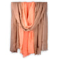 Two-tone Linen Scarf for Women Lightweight Summer Wrap Cotton Shawl Beach Travel Pashmina Gauze 75"×35" - color: Orange/Coffee