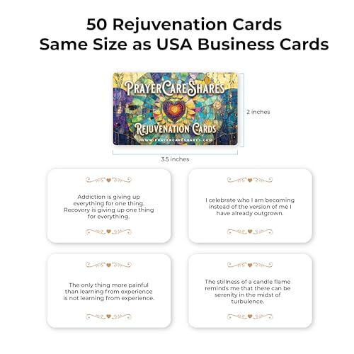 Daily Sobriety Wellness Kit- Portable Sobriety Kit with 50 Assorted Daily Rejuvenation Cards for Addiction Recovery and Positive SobrietyQuotes. - style: Rejuvenations Kit - 50 Sobriety Cards