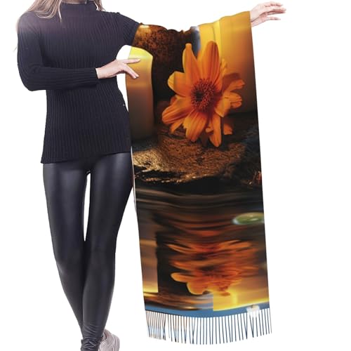Candles Meditation Stones Winter Scarfs For Women Soft Long Warm Tassels Scarf Fashion Oversized Shawl Scarves Wraps