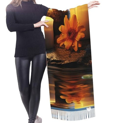 Candles Meditation Stones Winter Scarfs For Women Soft Long Warm Tassels Scarf Fashion Oversized Shawl Scarves Wraps