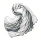Luxury Cashmere Pashmina Style Shawl - Silk & Wool Blend Scarf, Lightweight Skin-Friendly Wrap - color: Gray + White