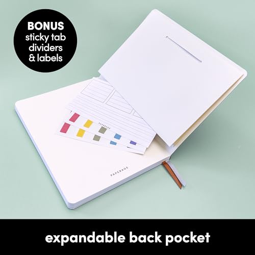 PAPERAGE Softcover Lined Journal Notebook (Black), 176 Pages, College Ruled Notebook, Small 5.6 inches x 7.9 inches - 100 gsm Thick Premium Paper - color: Black