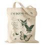 Miss Adola Aesthetic Canvas Tote Bag - Reusable Shoulder Tote Bag for Women Lady Casual Vacation, Shopping, Work, Gym - style: Butterfly Verse