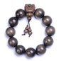 Zen Dear Unisex Burried Ebony Prayer Beads Buddha Buddhist Prayer Beads Meditation Mala Necklace Bracelet - style: 20mm12Beads Dragon Head