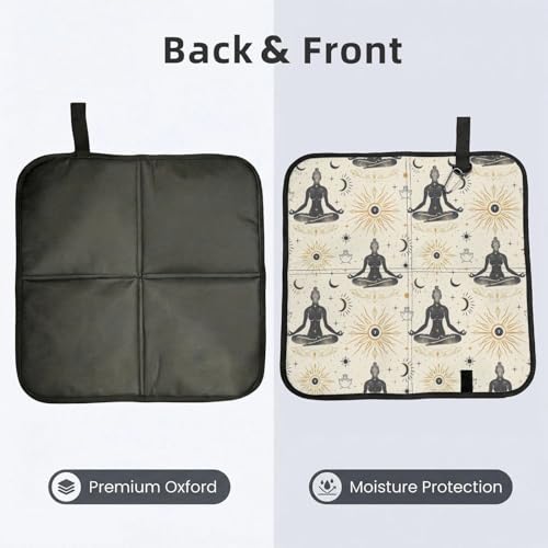 Yoga Meditation (9) Print Folding Seat Pad, Portable Camping Seat Cushion for Outdoor