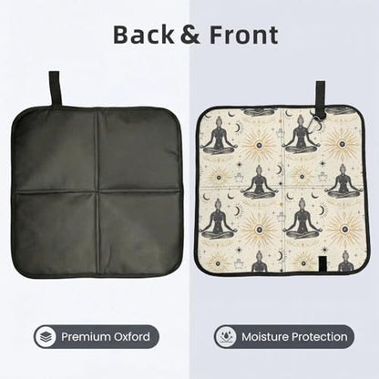 Yoga Meditation (9) Print Folding Seat Pad, Portable Camping Seat Cushion for Outdoor