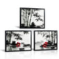 Biuteawal 3 Panels Zen Wall Art Black and White Bathroom Decor Zen Stone with Bamboo Picture Print Peaceful Artwork Painting Spa Living Room Kitchen Bedroom Framed