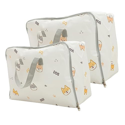 2pcs Large Capacity Oxford Fabric Storage Bags Portable Pouches for Clothes and Blankets Medium Extra Large Home and Travel Organization