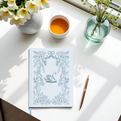 Pearhead Hardcover Journal Notebook 6x8 – Blue Swan College-Ruled Writing Journal with 200 Lined Pages for Notes, Work & Journaling (Pack of 2) - color: Blue Swan Journal 2-pack